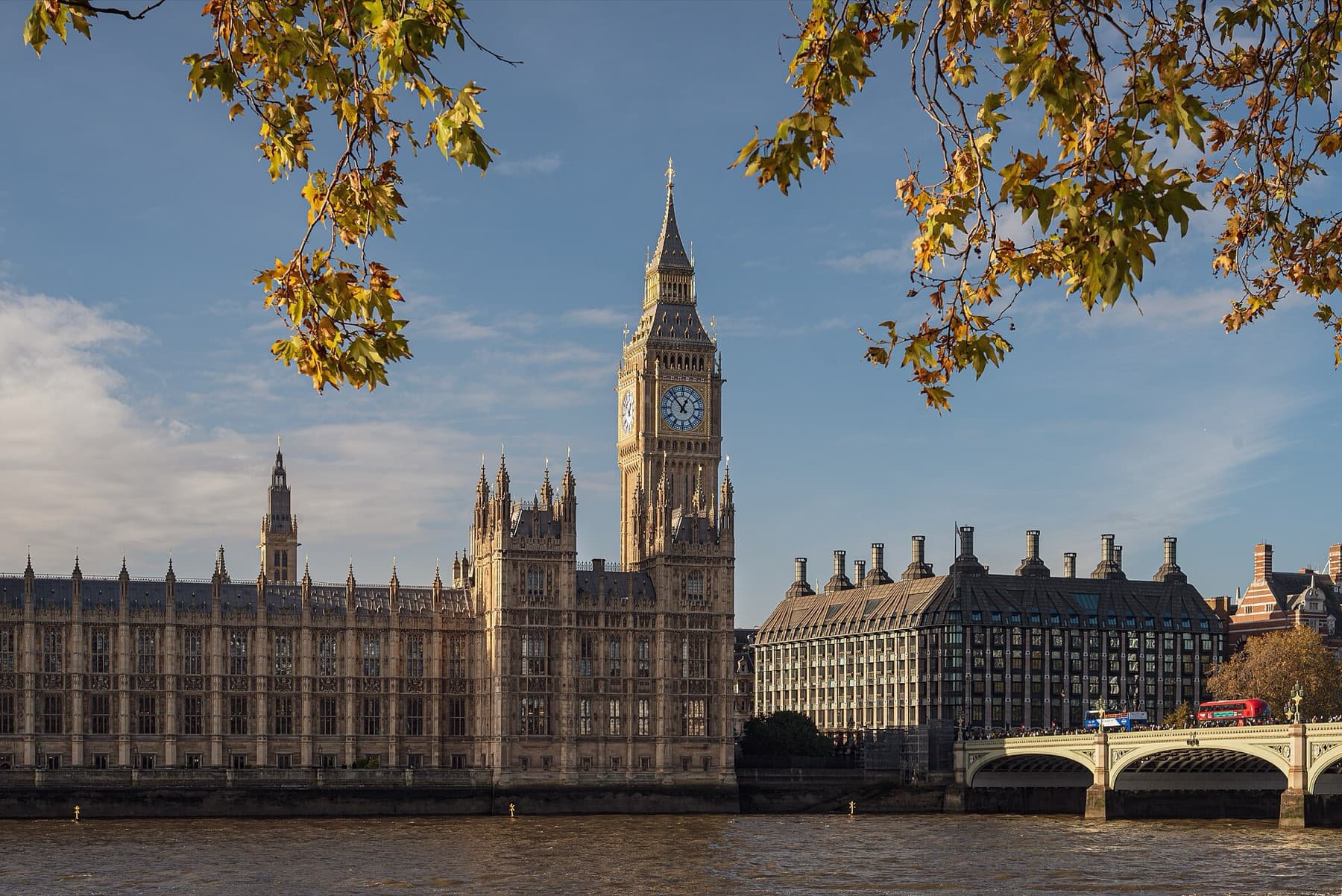 The Palace of Westminster and Big Ben beside the River Thames